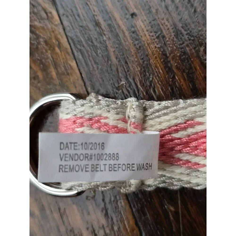 Women's Pink Chevron Fabric Woven Belt